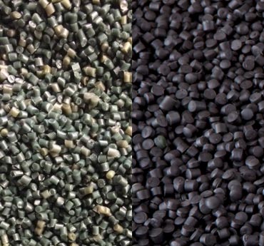 Photo of mixed and black nylon repro pellets